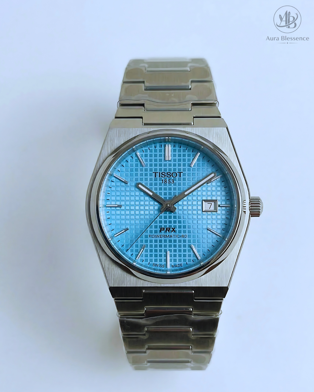 Tissot 1853 PRX – Premium Steel Watch (Tiffany & Mint) | Premium Wooden Box
