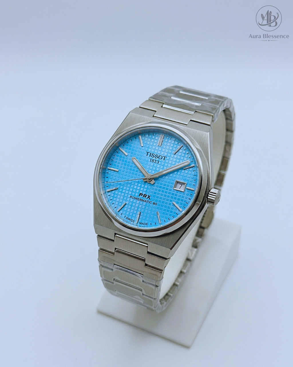 Tissot 1853 PRX – Premium Steel Watch (Tiffany & Mint) | Premium Wooden Box