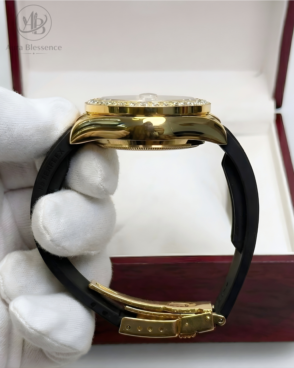 Luxury Gold Chronograph Watch – Black Strap