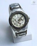 Hublot Style Heavy Weight Luxury Watch – Silver Stainless Steel with Butterfly Lock & Arabic Number Dial