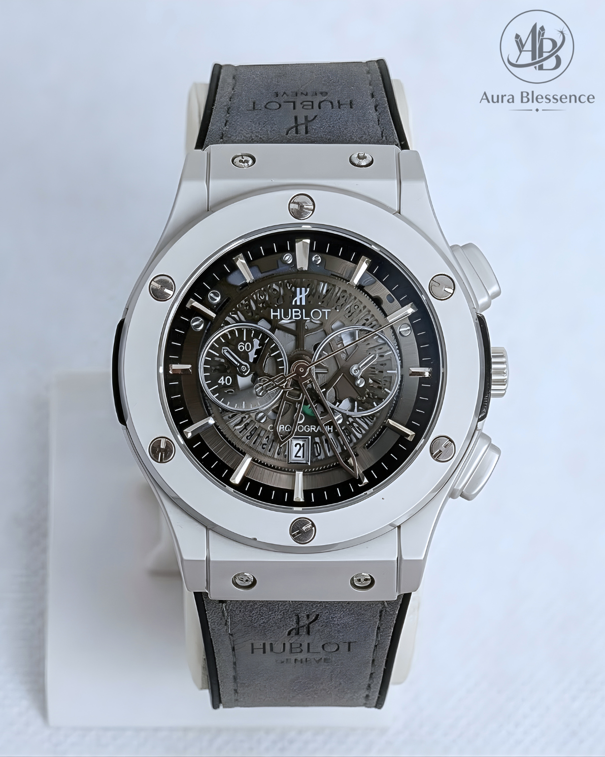 Hublot Chronograph Men's Luxury Watch – Premium PVC & Leather Strap