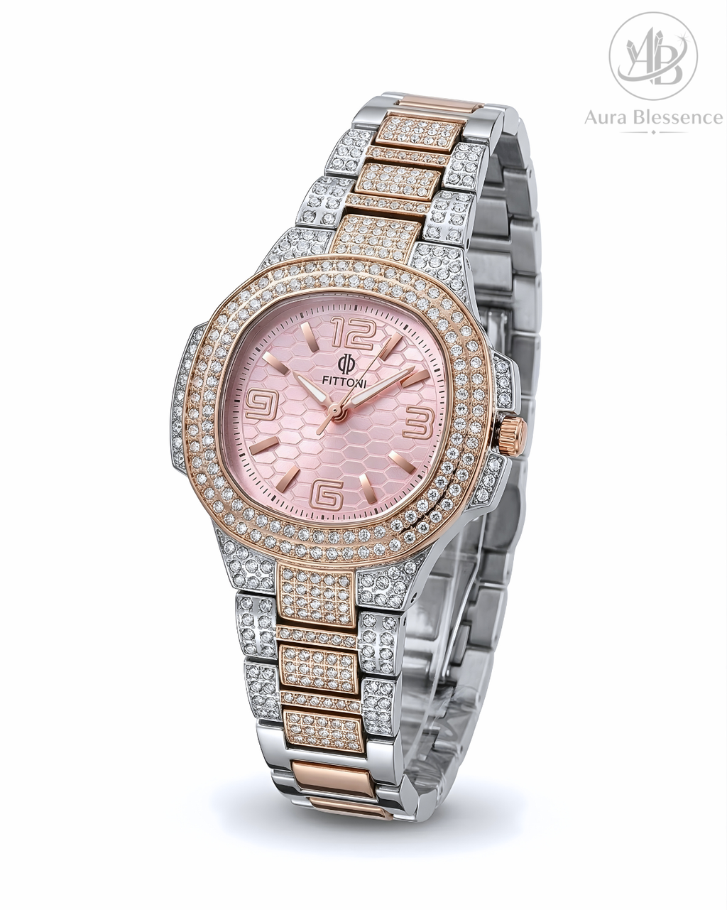 Luxury Rose Gold Crystal Women’s Watch – Elegant Diamond Style Bracelet Watch