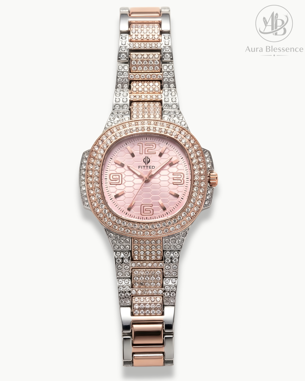 Luxury Rose Gold Crystal Women’s Watch – Elegant Diamond Style Bracelet Watch