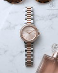 Luxury Dual Tone Crystal Women’s Watch – Rose Gold Elegant Bracelet Watch