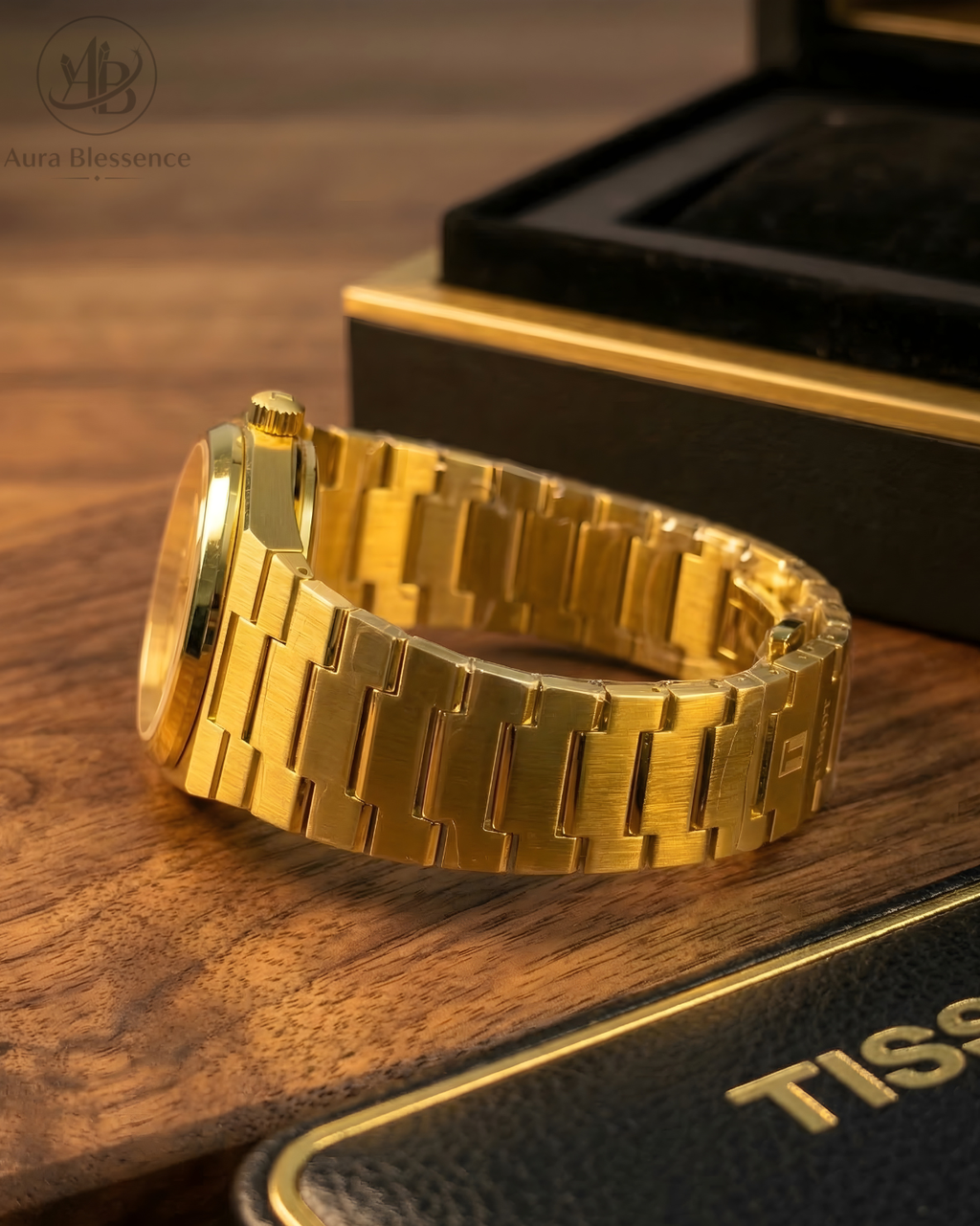 Tissot 1853 Luxury Gold Watch for Men – Premium Quartz Watch with Optional Wooden Gift Box